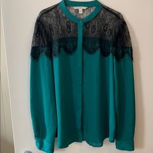 Lauren Conrad XL Longsleeve Lace Blouse
